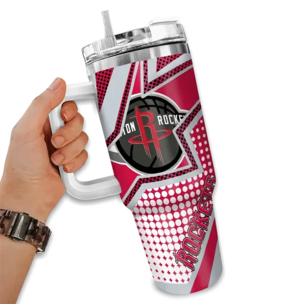 personalized houston rockets arrow burst red curved tumbler fashion forward 1.webp