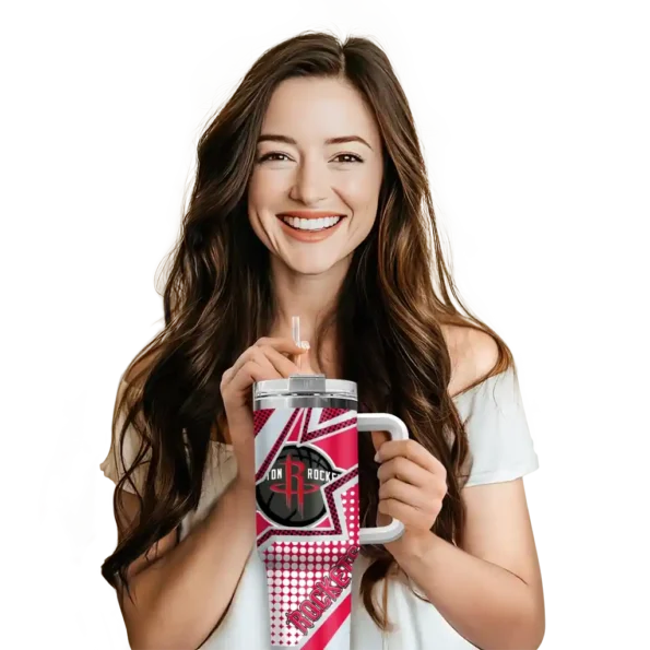 personalized houston rockets arrow burst red curved tumbler premium grade 1.webp