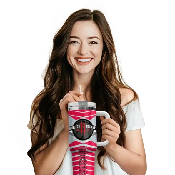 personalized houston rockets chevron layers red curved tumbler premium grade 1.webp