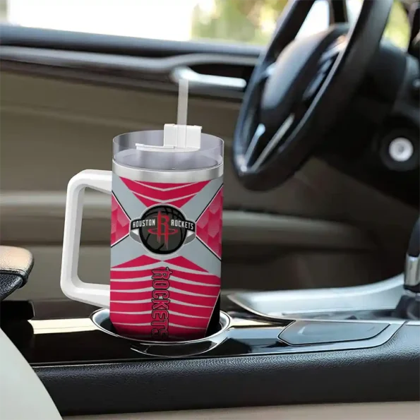 personalized houston rockets chevron layers red curved tumbler trendy 1.webp