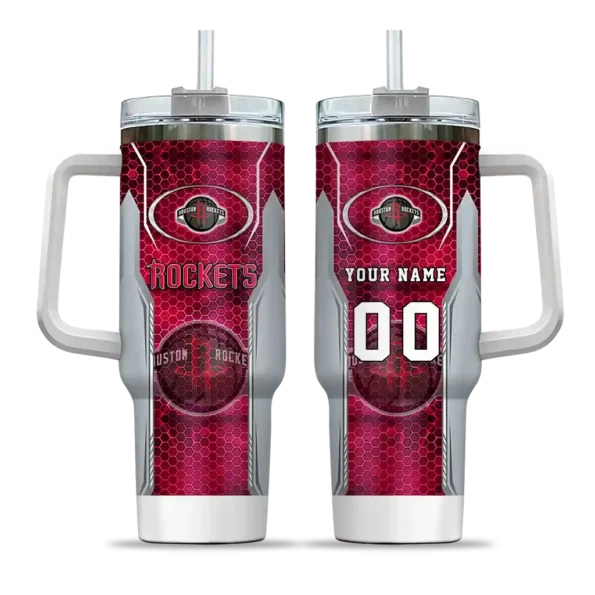 personalized houston rockets hexagon armor red curved tumbler best selling 1.webp