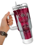 personalized houston rockets hexagon armor red curved tumbler best selling 1.webp
