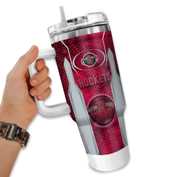 personalized houston rockets hexagon armor red curved tumbler fashion forward 1.webp