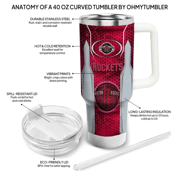 personalized houston rockets hexagon armor red curved tumbler new arrival 1.webp