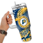 personalized indiana pacers abstract paths blue curved tumbler best selling 1.webp