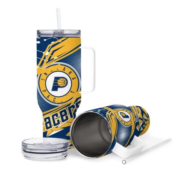 personalized indiana pacers abstract paths blue curved tumbler high quality 1.webp