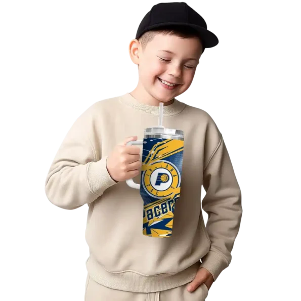 personalized indiana pacers abstract paths blue curved tumbler latest model 1.webp