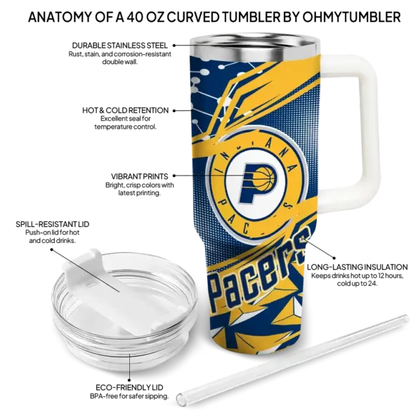 personalized indiana pacers abstract paths blue curved tumbler new arrival 1.webp