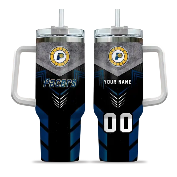 personalized indiana pacers arrow armor blue black curved tumbler best selling 1.webp