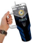 personalized indiana pacers arrow armor blue black curved tumbler best selling 1.webp