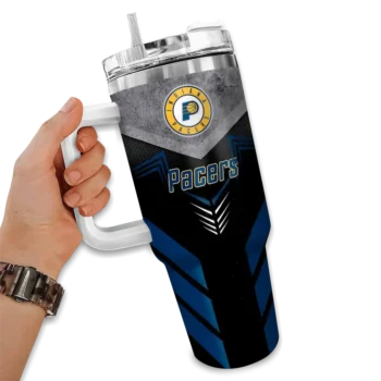 personalized indiana pacers arrow armor blue black curved tumbler fashion forward 1.webp