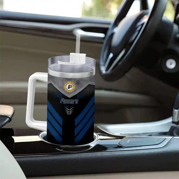 personalized indiana pacers arrow armor blue black curved tumbler trendy 1.webp