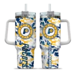 personalized indiana pacers camo mashup blue white curved tumbler best selling 1.webp