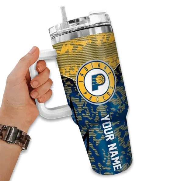 personalized indiana pacers chevron stripe blue curved tumbler fashion forward 1.webp