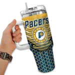 personalized indiana pacers hex texture blue curved tumbler best selling 1.webp