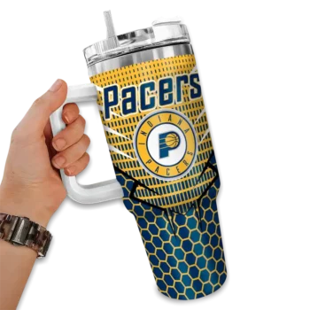 personalized indiana pacers hex texture blue curved tumbler fashion forward 1.webp