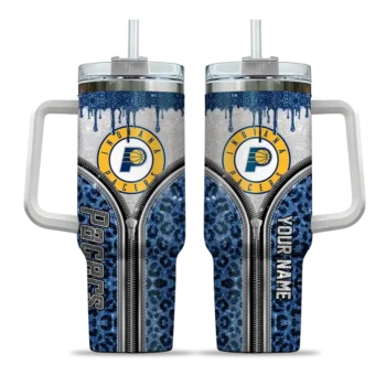 personalized indiana pacers leopard zipper blue curved tumbler best selling 1.webp