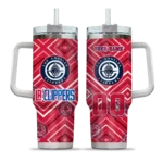 personalized los angeles clippers bold diamonds red curved tumbler best selling 1.webp