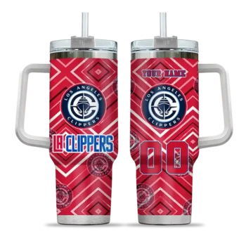 personalized los angeles clippers bold diamonds red curved tumbler best selling 1.webp