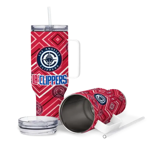 personalized los angeles clippers bold diamonds red curved tumbler high quality 1.webp