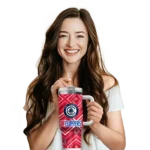 personalized los angeles clippers bold diamonds red curved tumbler best selling 1.webp