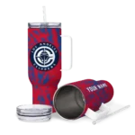 personalized los angeles clippers burst swirl red curved tumbler best selling 1.webp