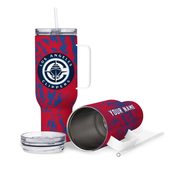 personalized los angeles clippers burst swirl red curved tumbler high quality 1.webp