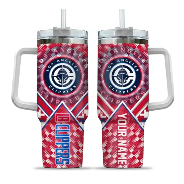 personalized los angeles clippers chevron angle red curved tumbler best selling 1.webp