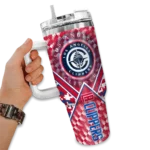 personalized los angeles clippers chevron angle red curved tumbler best selling 1.webp