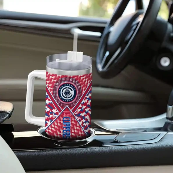 personalized los angeles clippers chevron angle red curved tumbler trendy 1.webp