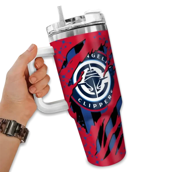 personalized los angeles clippers claw cut red black curved tumbler fashion forward 1.webp