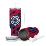 personalized los angeles clippers claw cut red black curved tumbler best selling 1.webp