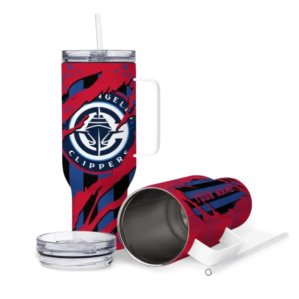 personalized los angeles clippers claw cut red black curved tumbler high quality 1.webp