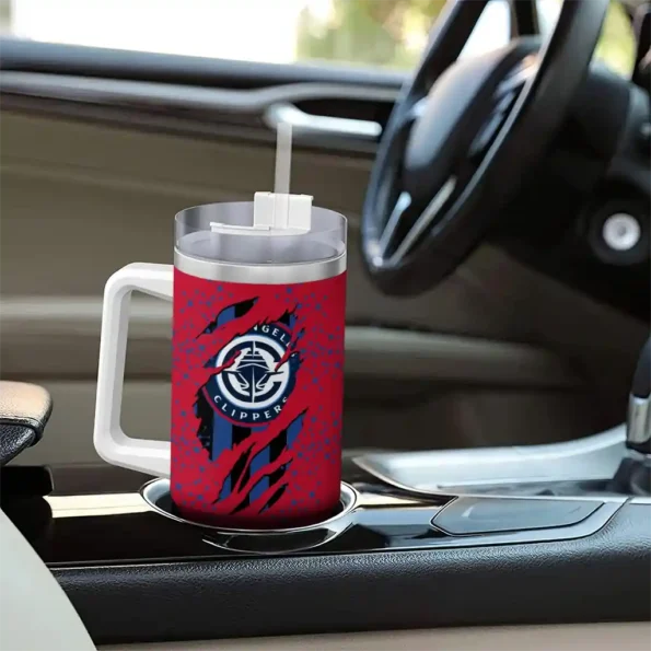 personalized los angeles clippers claw cut red black curved tumbler trendy 1.webp