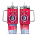 personalized los angeles clippers geometric prism red curved tumbler best selling 1.webp