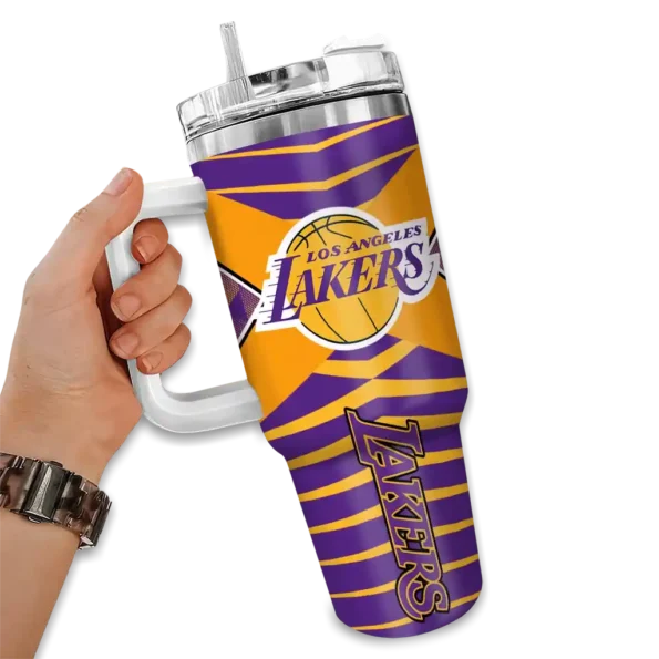 personalized los angeles lakers chevron layers purple curved tumbler fashion forward 1.webp