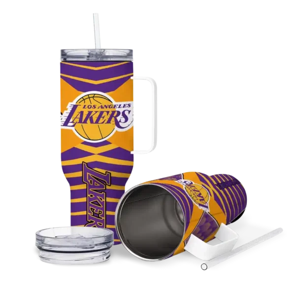 personalized los angeles lakers chevron layers purple curved tumbler high quality 1.webp