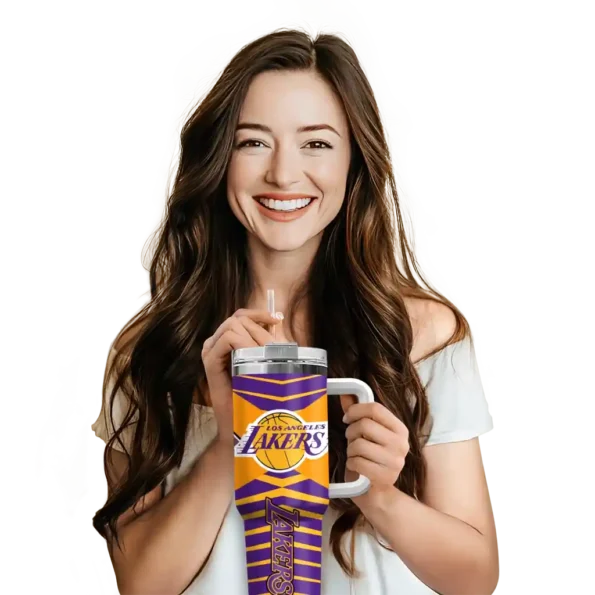 personalized los angeles lakers chevron layers purple curved tumbler premium grade 1.webp