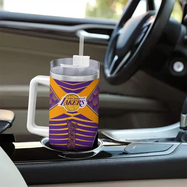 personalized los angeles lakers chevron layers purple curved tumbler trendy 1.webp