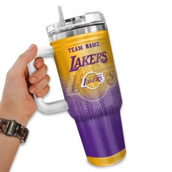 personalized los angeles lakers gradient dots purple curved tumbler fashion forward 1.webp