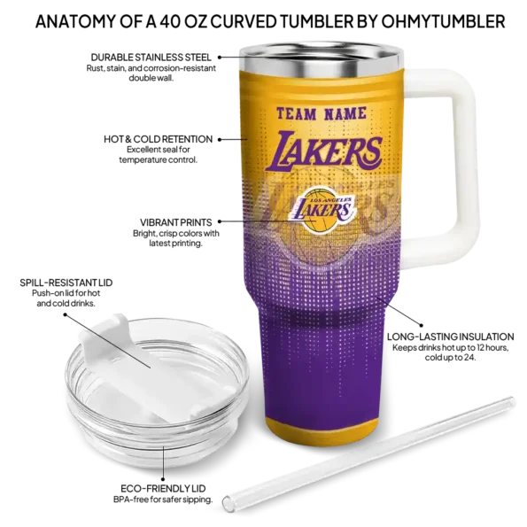 personalized los angeles lakers gradient dots purple curved tumbler new arrival 1.webp