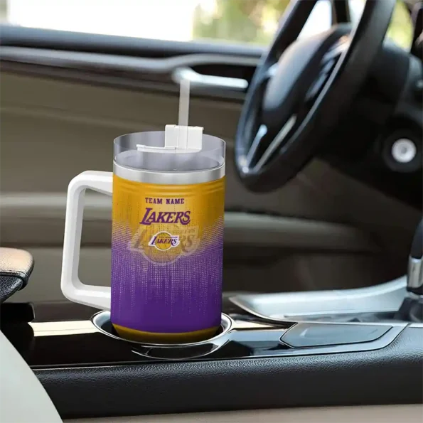 personalized los angeles lakers gradient dots purple curved tumbler trendy 1.webp
