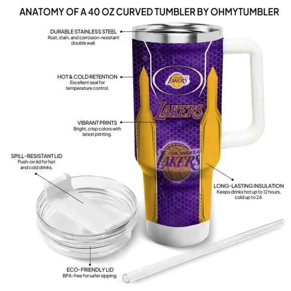 personalized los angeles lakers hexagon armor purple curved tumbler new arrival 1.webp