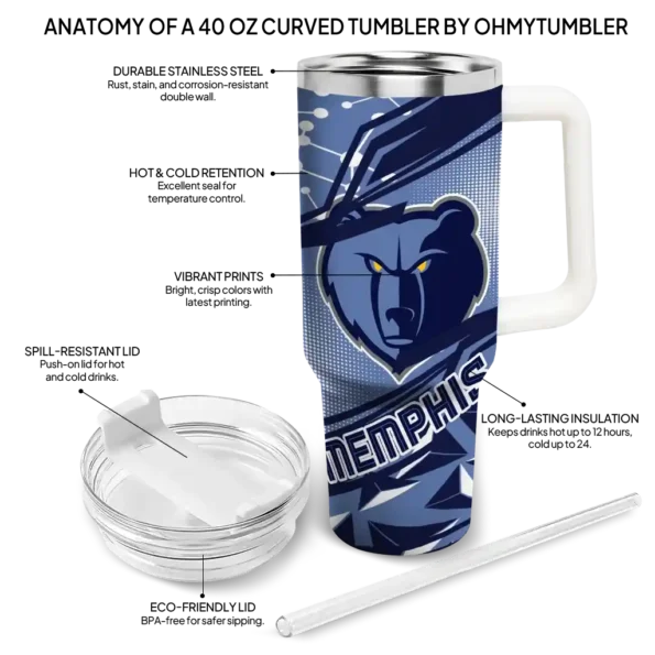 personalized memphis grizzlies abstract paths blue curved tumbler new arrival 1.webp