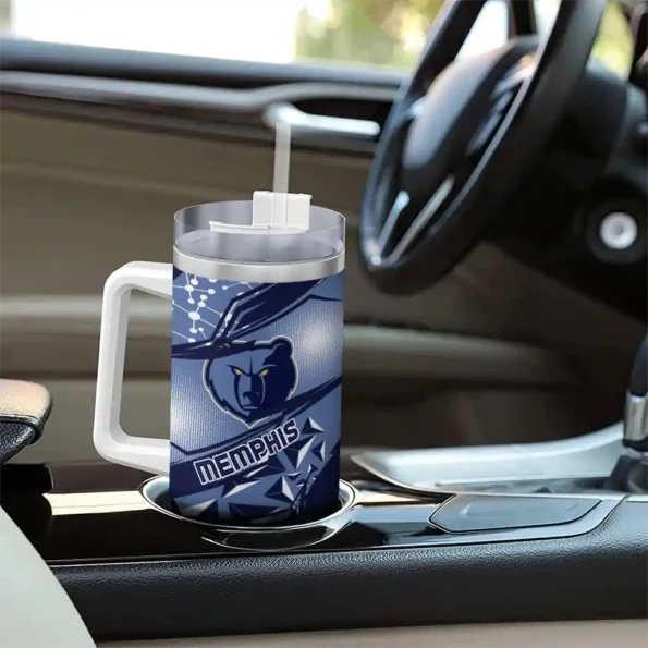 personalized memphis grizzlies abstract paths blue curved tumbler trendy 1.webp
