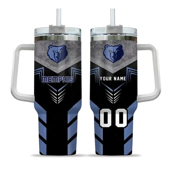 personalized memphis grizzlies arrow armor blue black curved tumbler best selling 1.webp