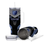 personalized memphis grizzlies arrow armor blue black curved tumbler best selling 1.webp