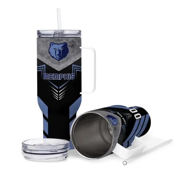 personalized memphis grizzlies arrow armor blue black curved tumbler high quality 1.webp