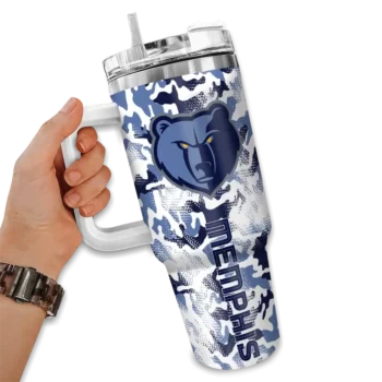 personalized memphis grizzlies camo mashup blue white curved tumbler fashion forward 1.webp