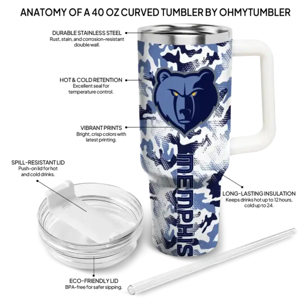 personalized memphis grizzlies camo mashup blue white curved tumbler new arrival 1.webp